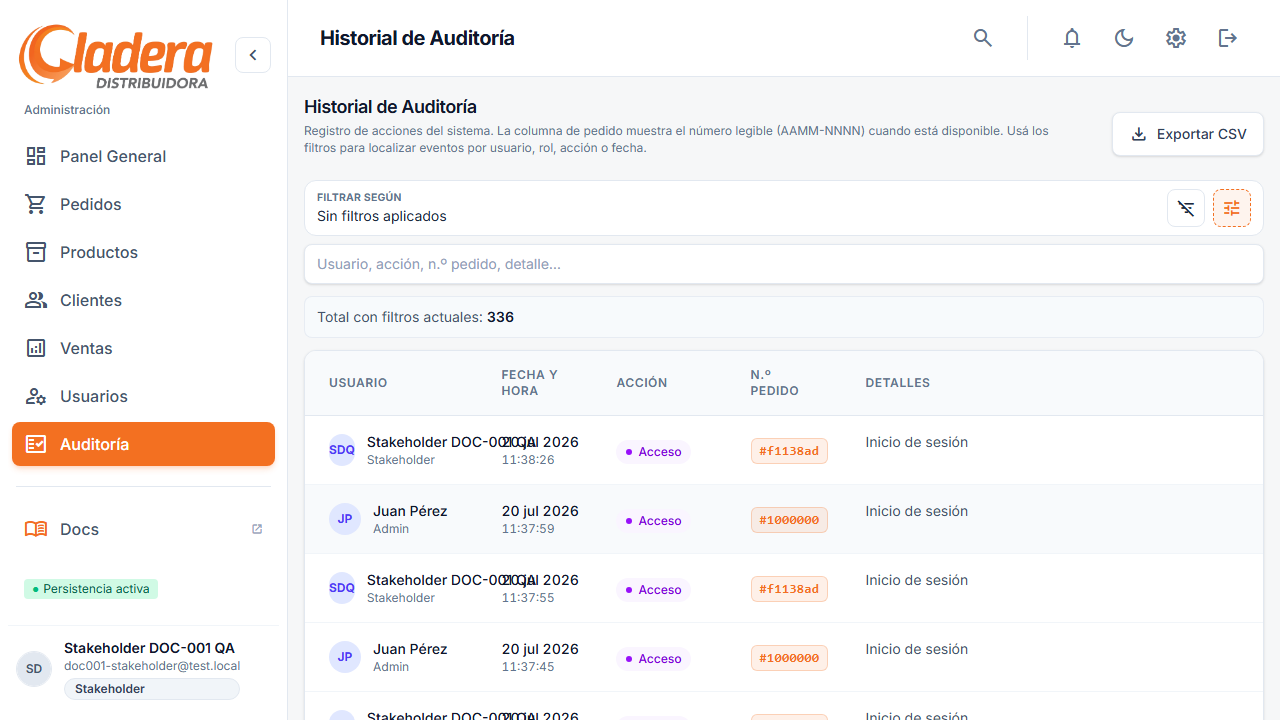 Stakeholder — auditoría consulta